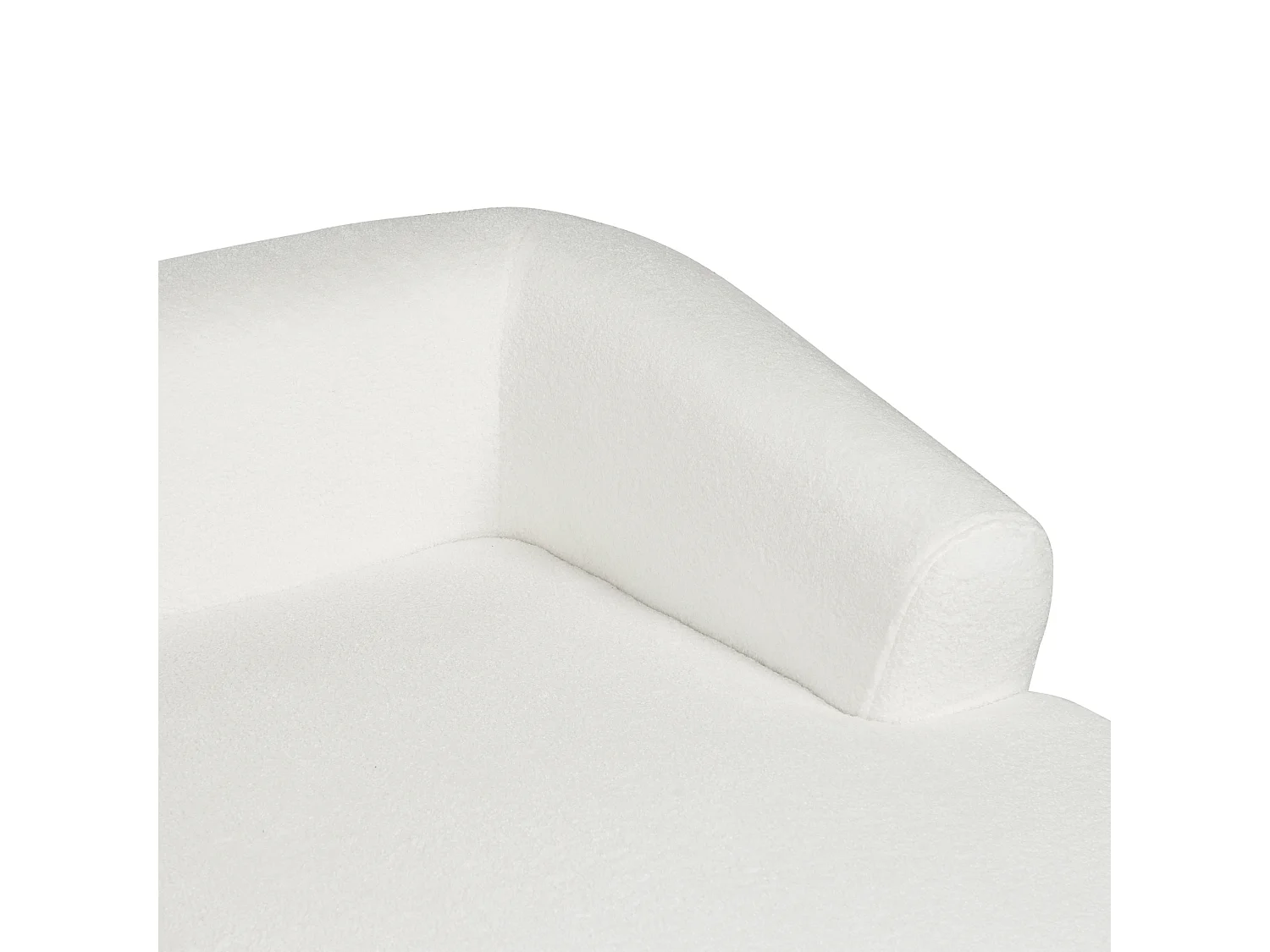 Canapé d'angle SVANSELE Bouclé Blanc cassé 3 places Côté droit