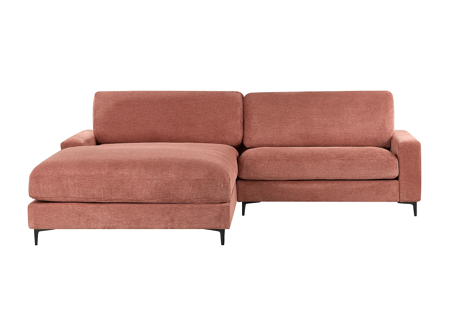 Sofa Stoff rot rechtsseitig für 3 Personen L-Form modern Maloy
