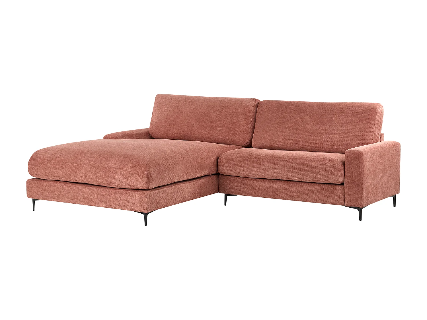 Sofa Stoff rot rechtsseitig für 3 Personen L-Form modern Maloy