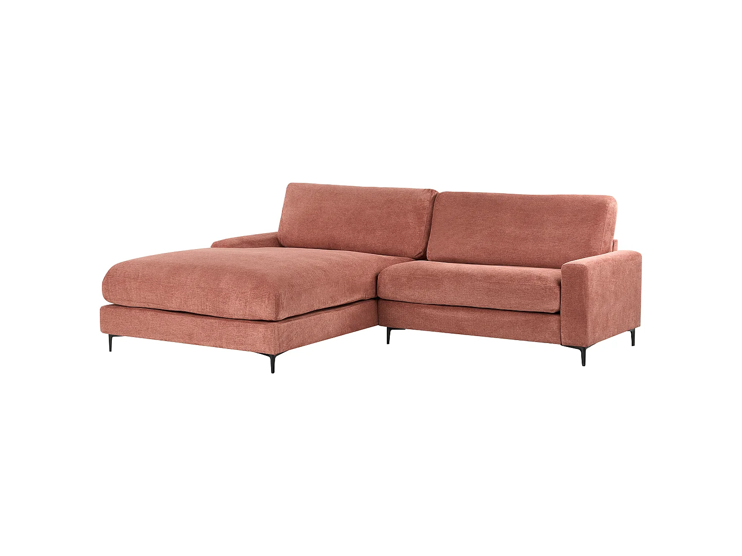 Canapé d'angle droit 3 places en coton rouge MALOY