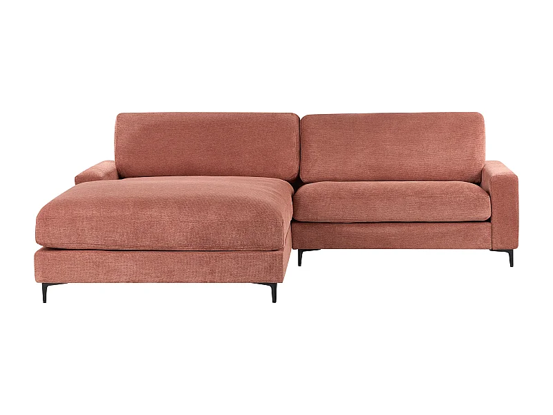 Divano angolare MALOY Tessuto Rosso 3 posti Lato destro