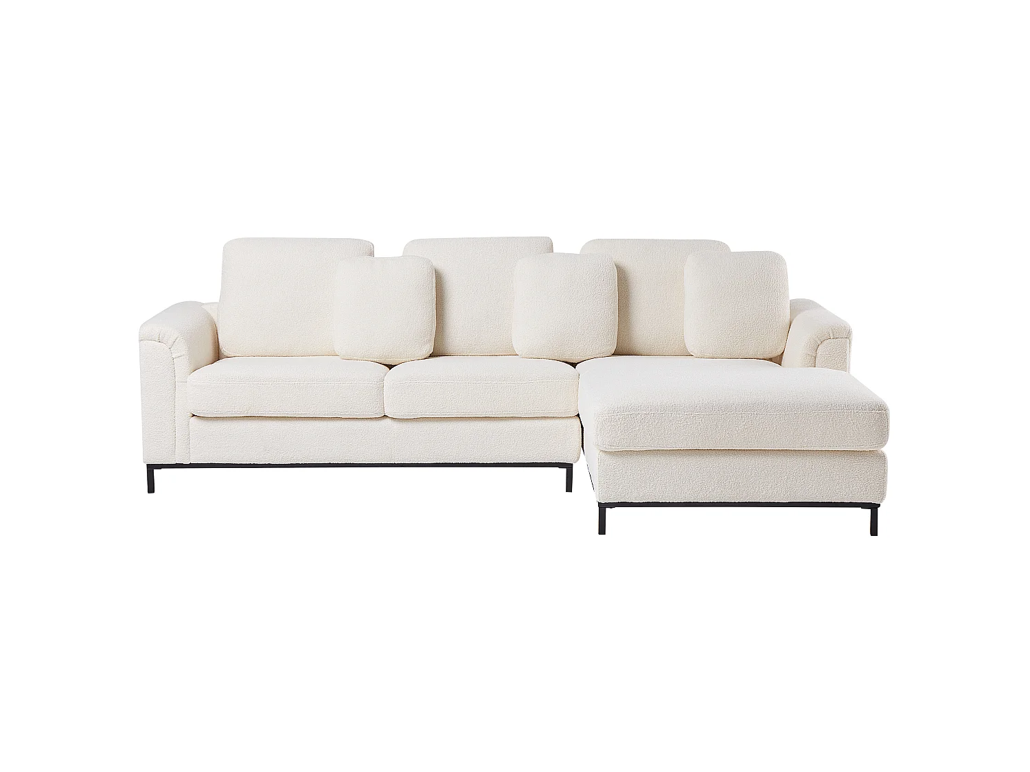 Canapé d'angle gauche 4 places en tissu blanc