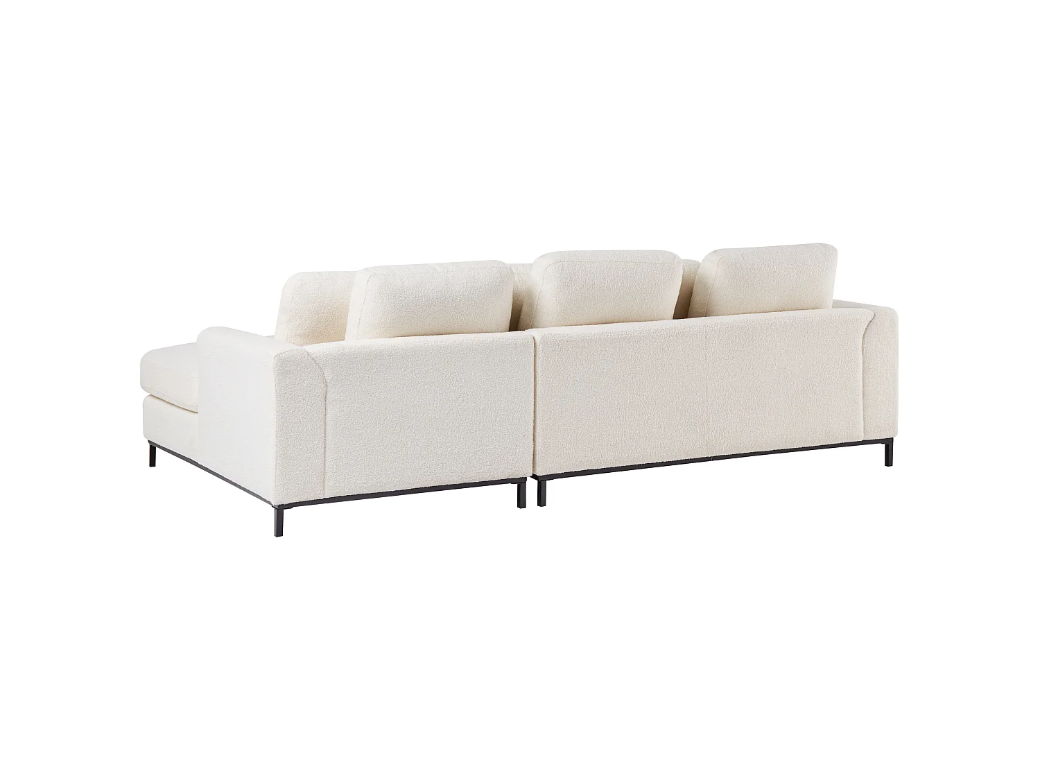 Canapé d'angle gauche 4 places en tissu blanc