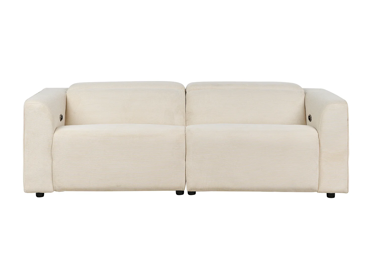 Sofá reclinável elétrico ULVEN Bombazine Creme com entrada USB 2 lugares