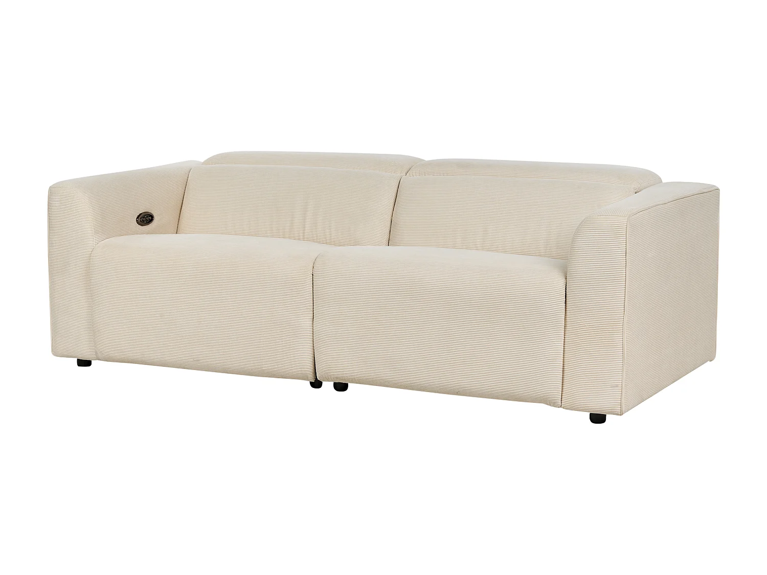 Sofá reclinável elétrico ULVEN Bombazine Creme com entrada USB 2 lugares