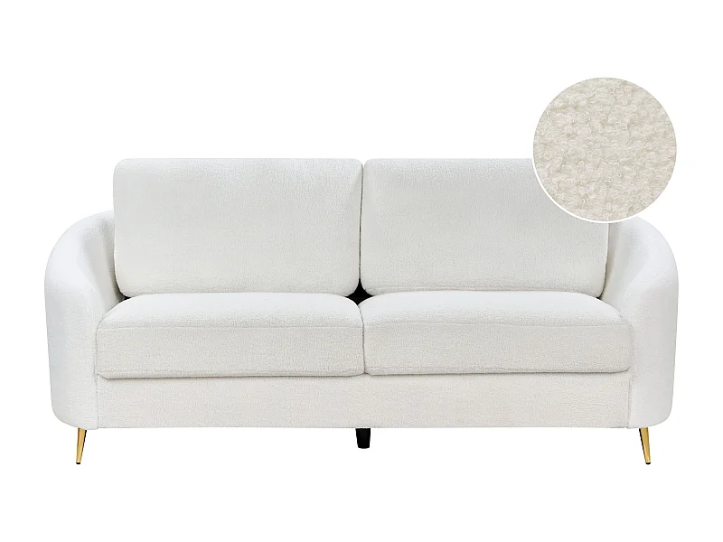 Sofá TROSA Bouclé Blanco 3 plazas