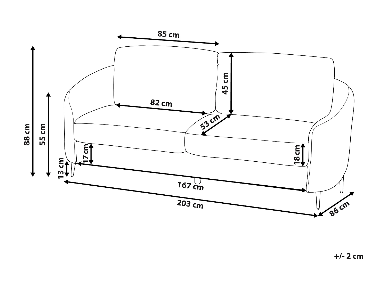Sofa TROSA Boucle Biały dla 3 osób
