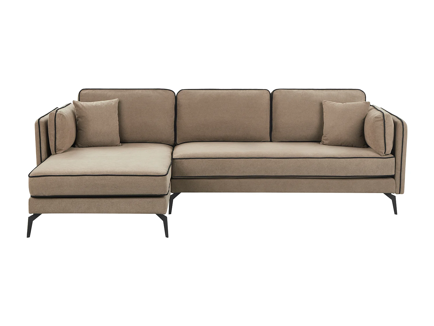 Ecksofa ALTAN Stoff Hellbraun 3-Sitzer rechtsseitig