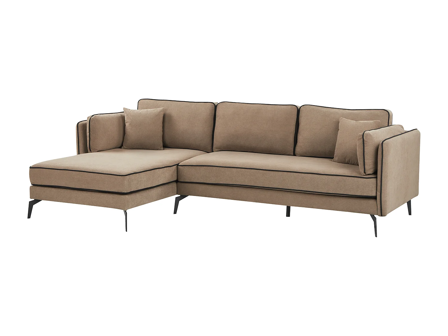 Ecksofa ALTAN Stoff Hellbraun 3-Sitzer rechtsseitig