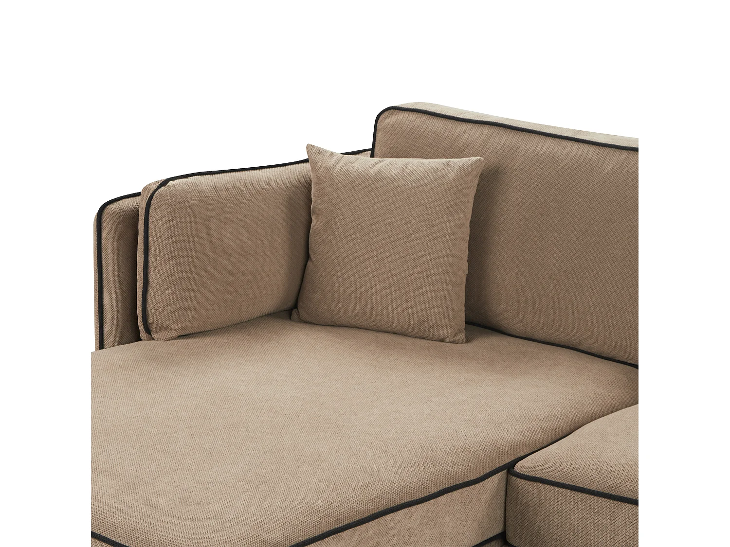 Ecksofa ALTAN Stoff Hellbraun 3-Sitzer rechtsseitig