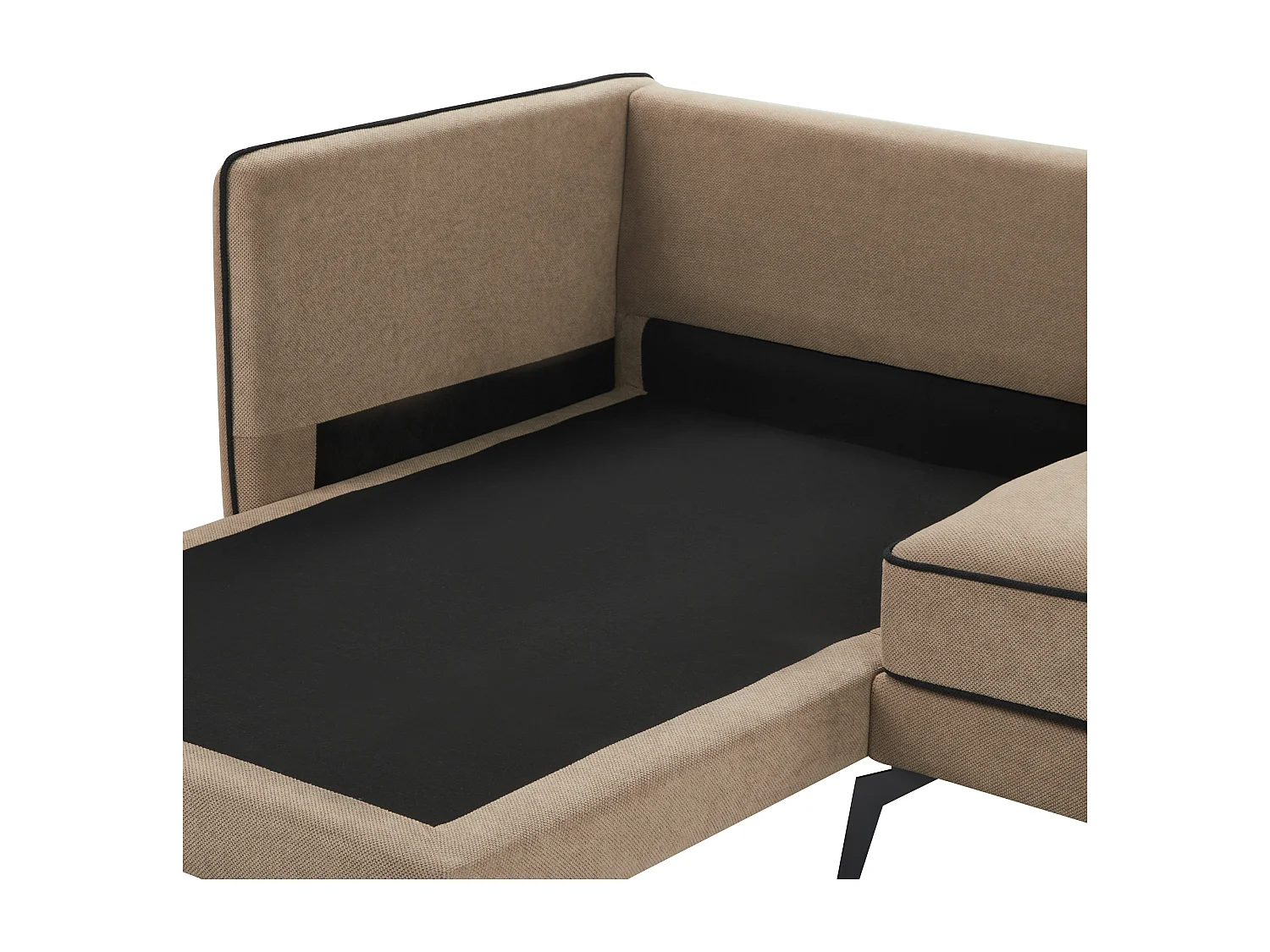 Ecksofa ALTAN Stoff Hellbraun 3-Sitzer rechtsseitig