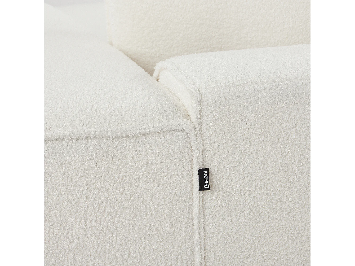 Canapé d'angle 3 places DOLVA Bouclé Blanc cassé Côté droite