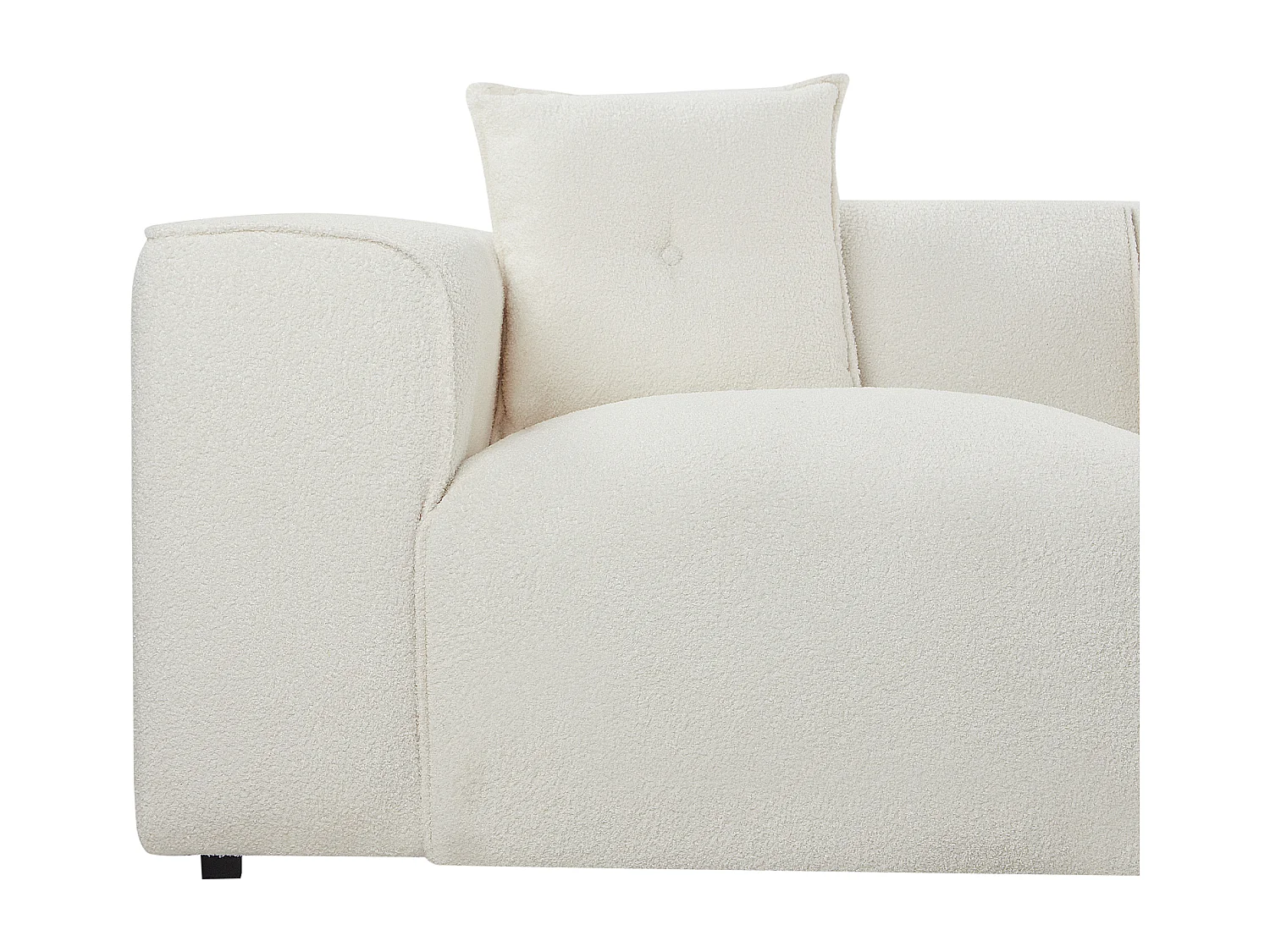 Canapé d\'angle 3 places DOLVA Bouclé Blanc cassé Côté droite