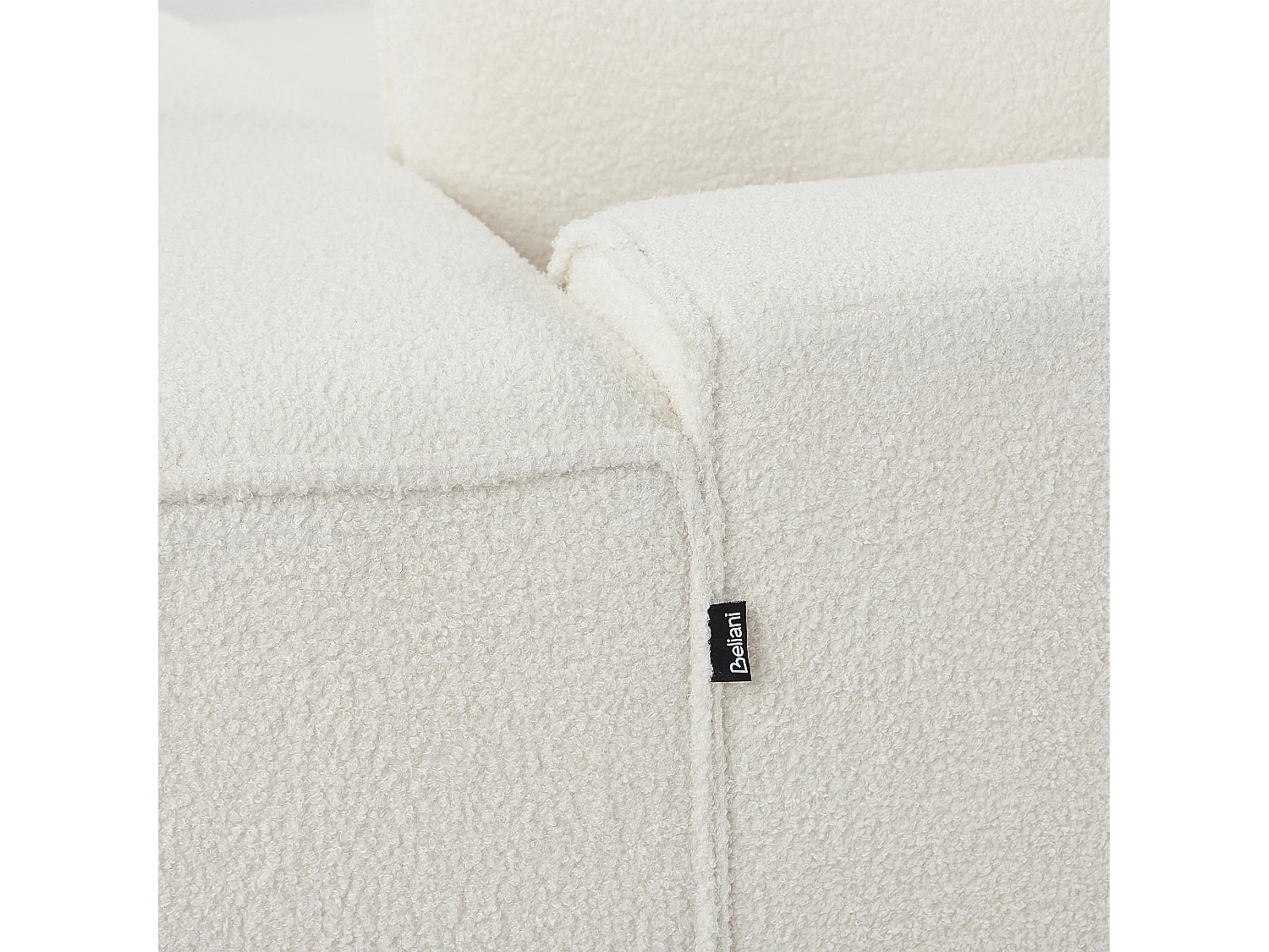 Canapé d\'angle 3 places DOLVA Bouclé Blanc cassé Côté droite