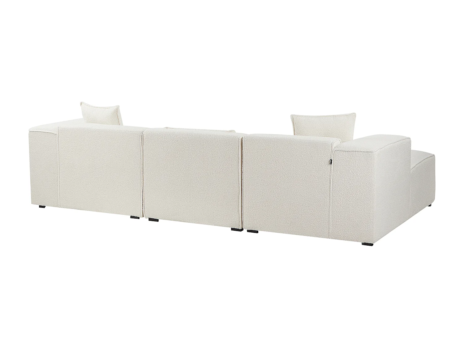 Canapé d'angle DOLVA Bouclé Blanc cassé 3 places Côté gauche