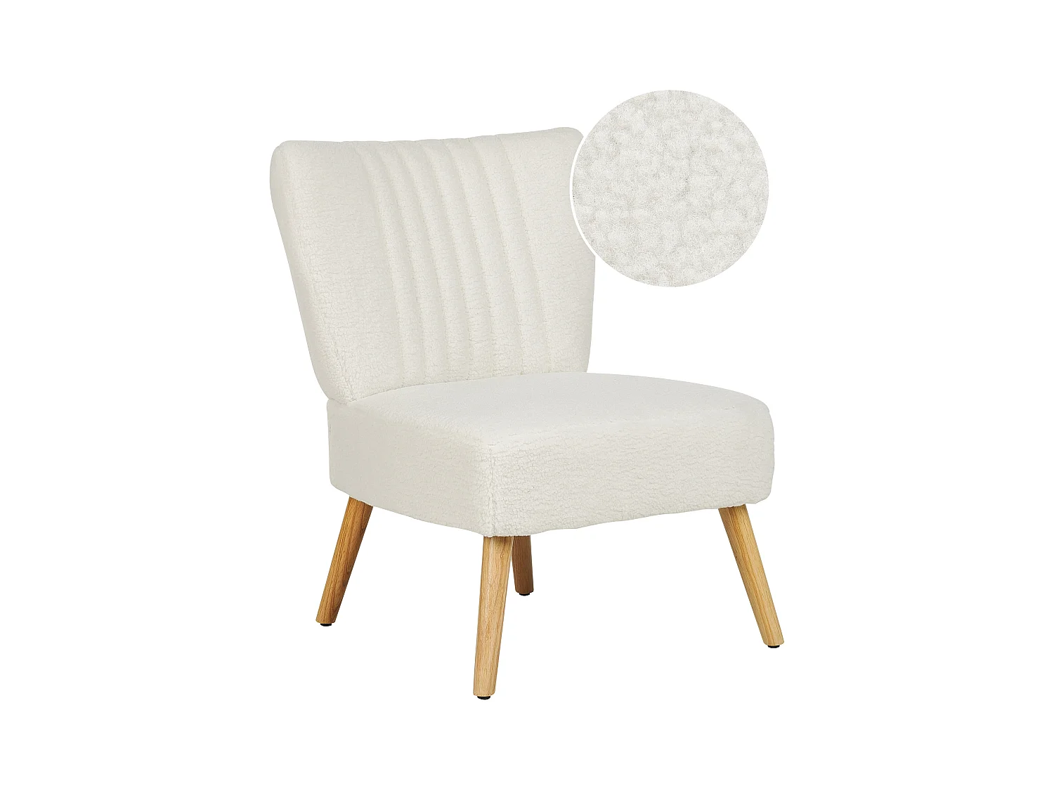 Fauteuil VAASA Bouclé Wit