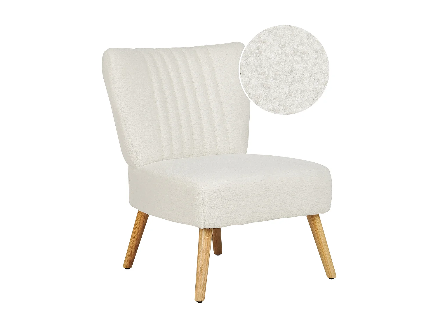 Fauteuil VAASA Bouclé Wit