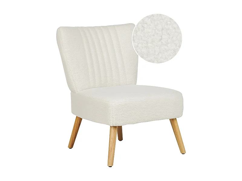 Fauteuil VAASA Bouclé Blanc
