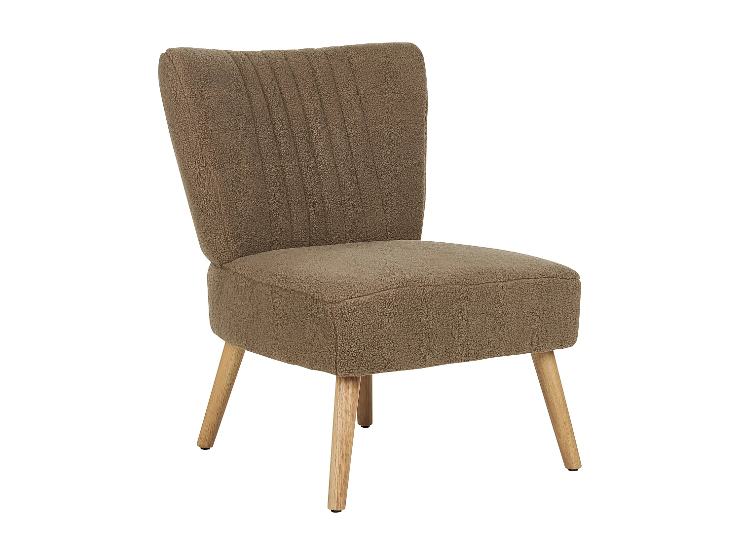 Bequemer Sessel im Retro Stil Bouclé braun Vaasa