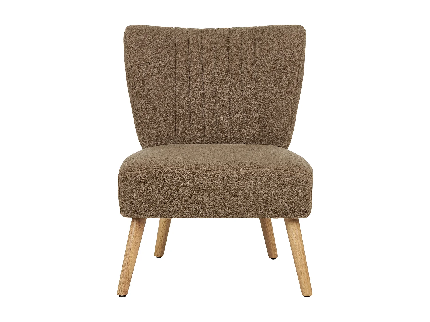 Bequemer Sessel im Retro Stil Bouclé braun Vaasa