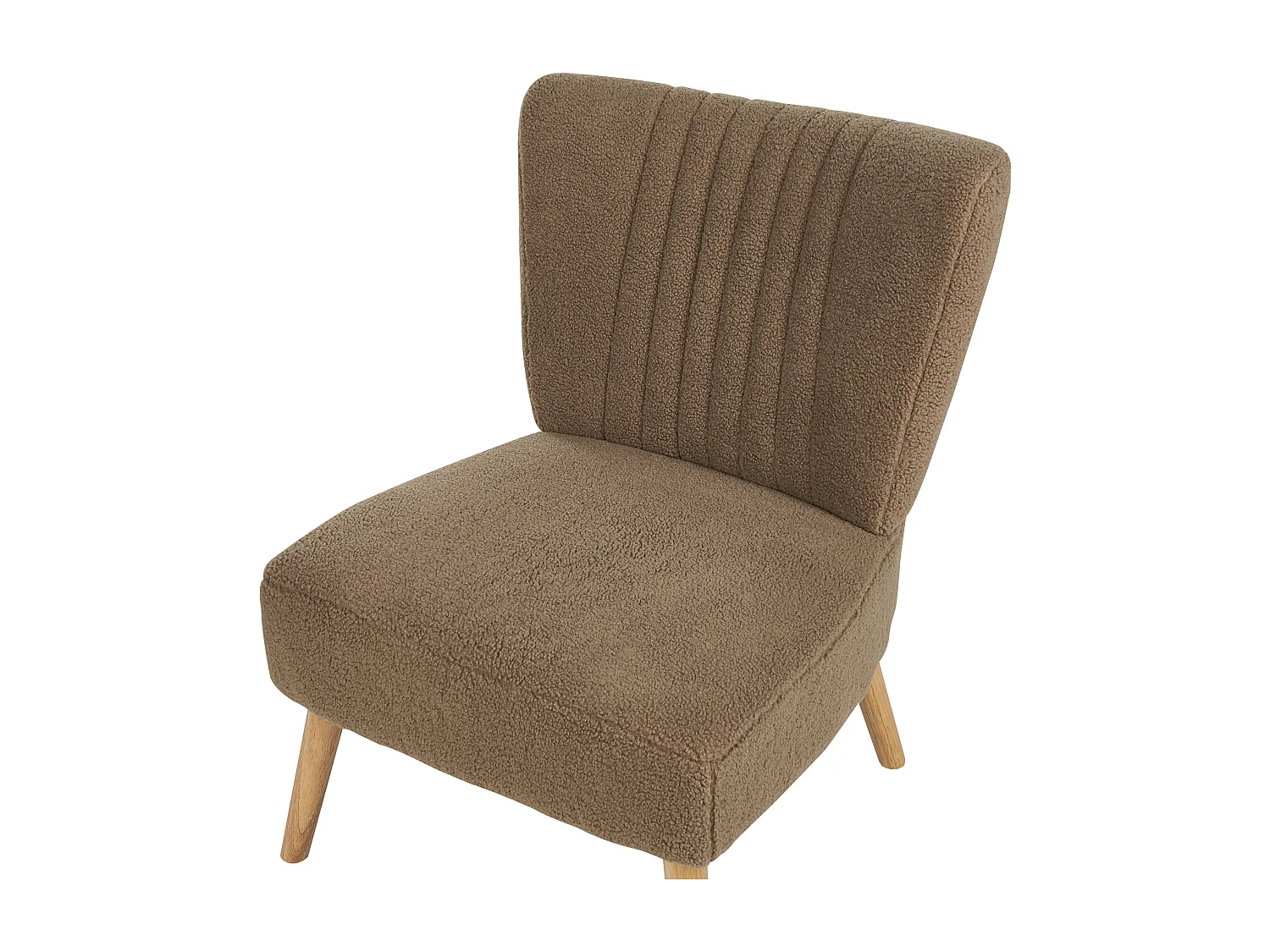 Bequemer Sessel im Retro Stil Bouclé braun Vaasa