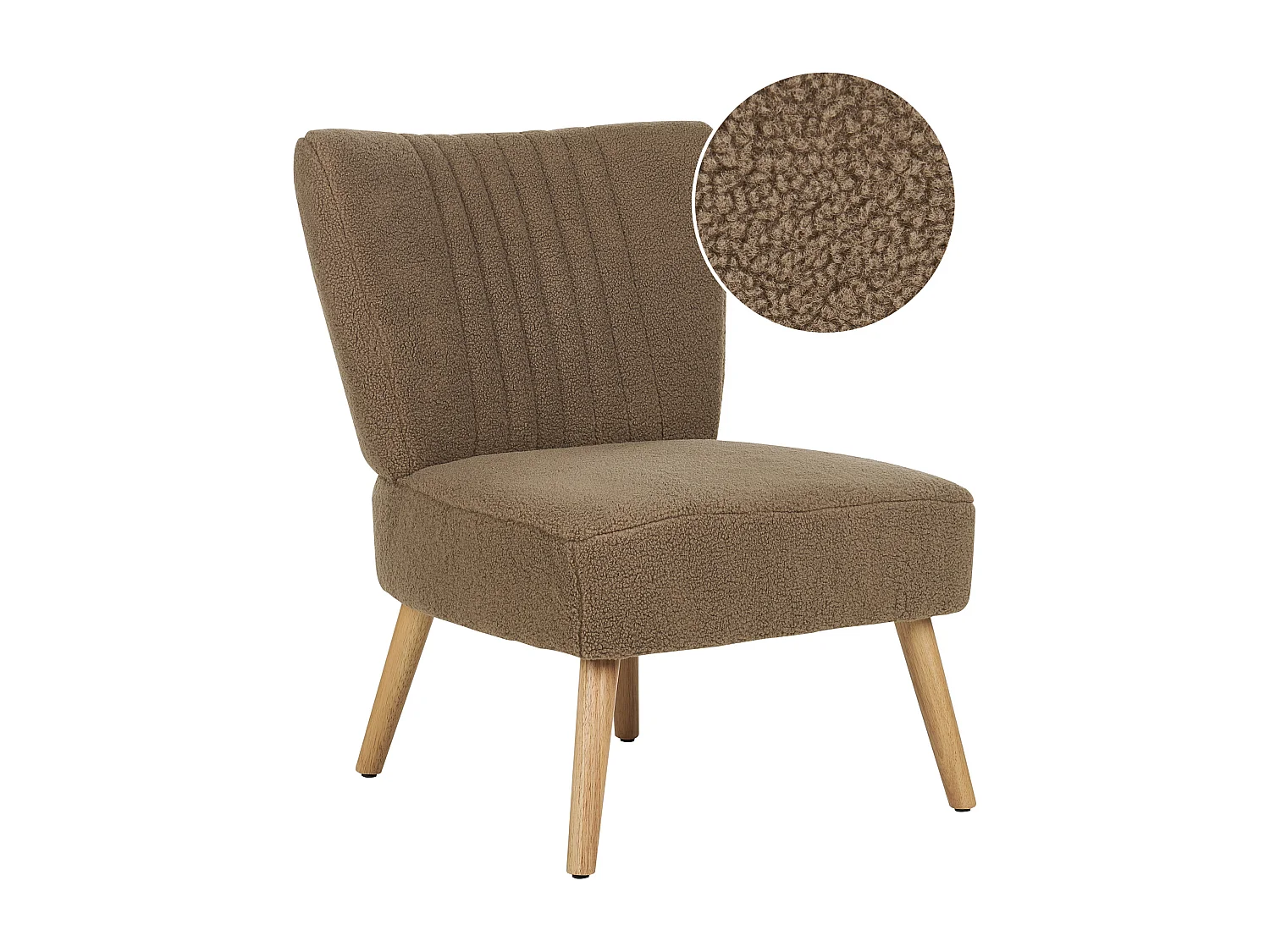 Fauteuil VAASA Bouclé Marron