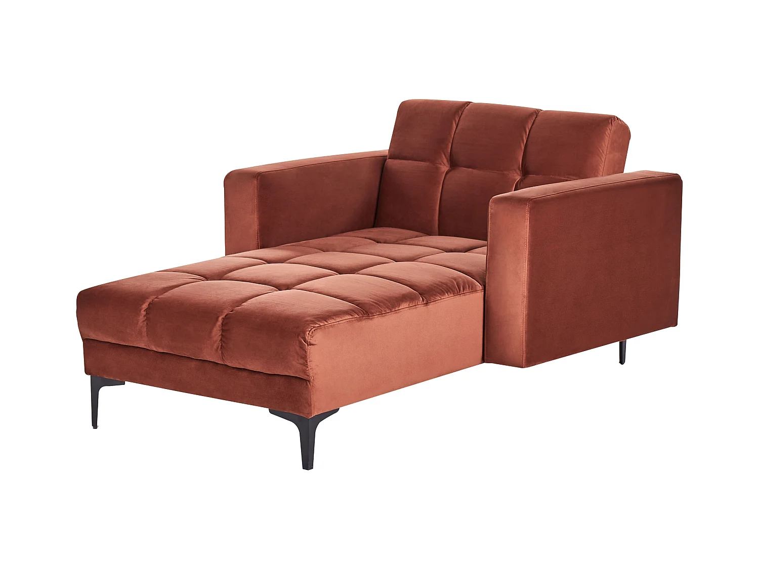 Chaise longue ALNES Fluweel Lichtrood