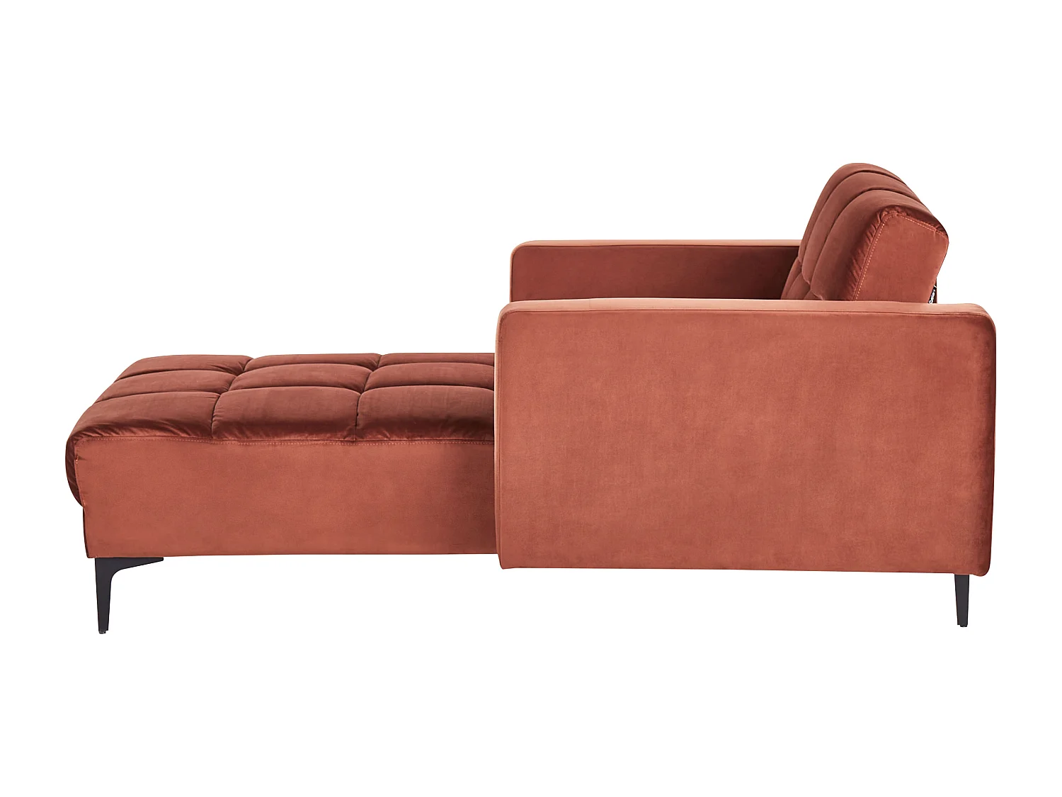 Chaise longue ALNES Velours Rouge clair