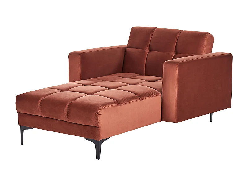 Chaise longue ALNES Velours Rouge clair