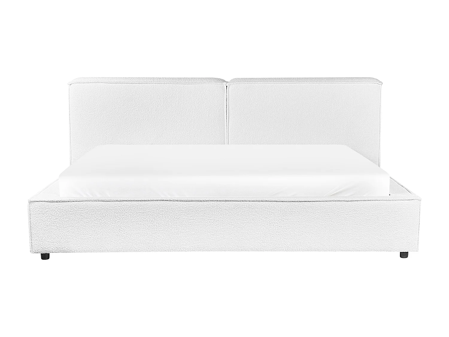 Lit avec sommier Bouclé LINARDS 180 x 200 cm Blanc