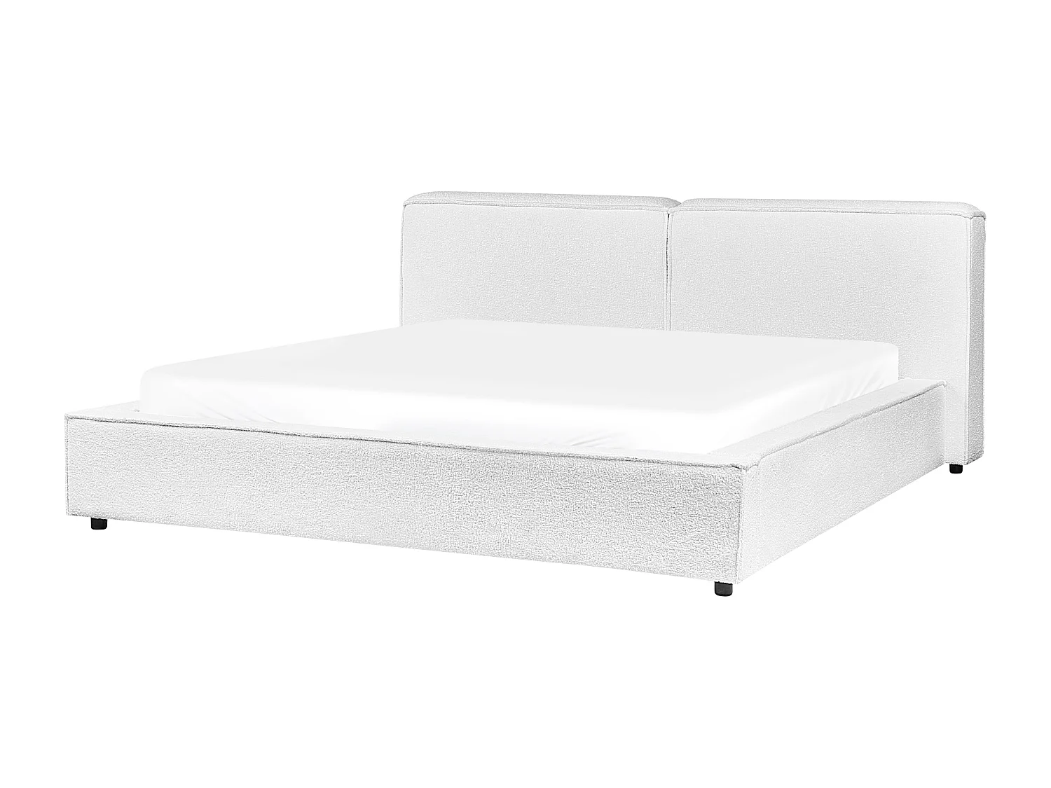 Lit avec sommier Bouclé LINARDS 180 x 200 cm Blanc