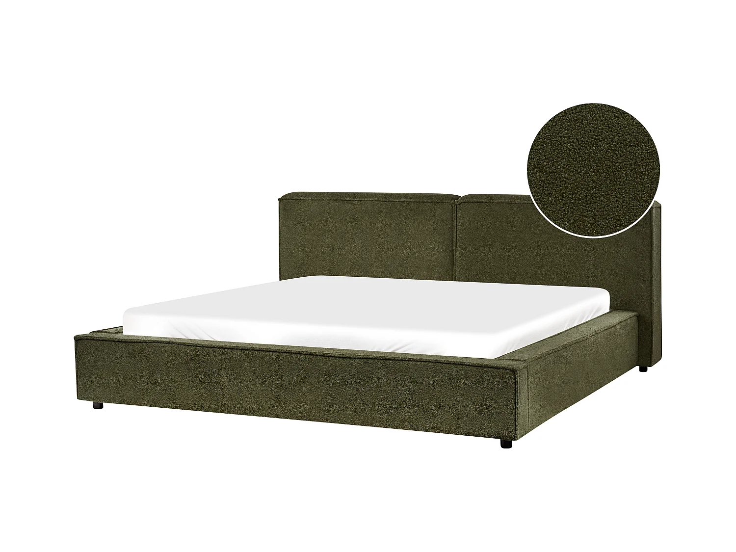 Lit avec sommier Bouclé LINARDS 180 x 200 cm Vert foncé