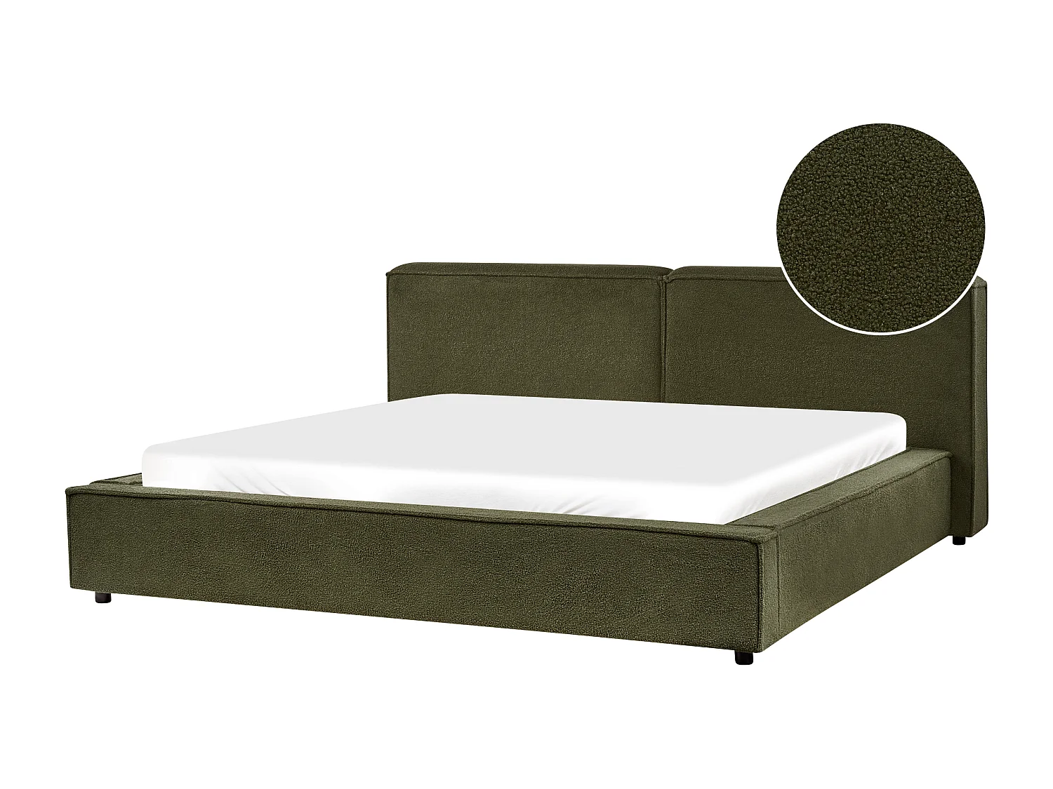 Bett mit Lattenrost Bouclé LINARDS 180 x 200 cm Dunkelgrün