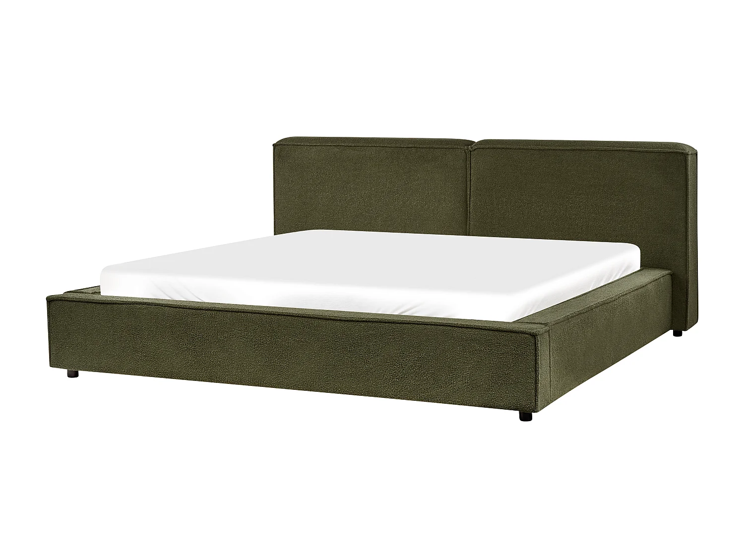 Bett mit Lattenrost Bouclé LINARDS 180 x 200 cm Dunkelgrün