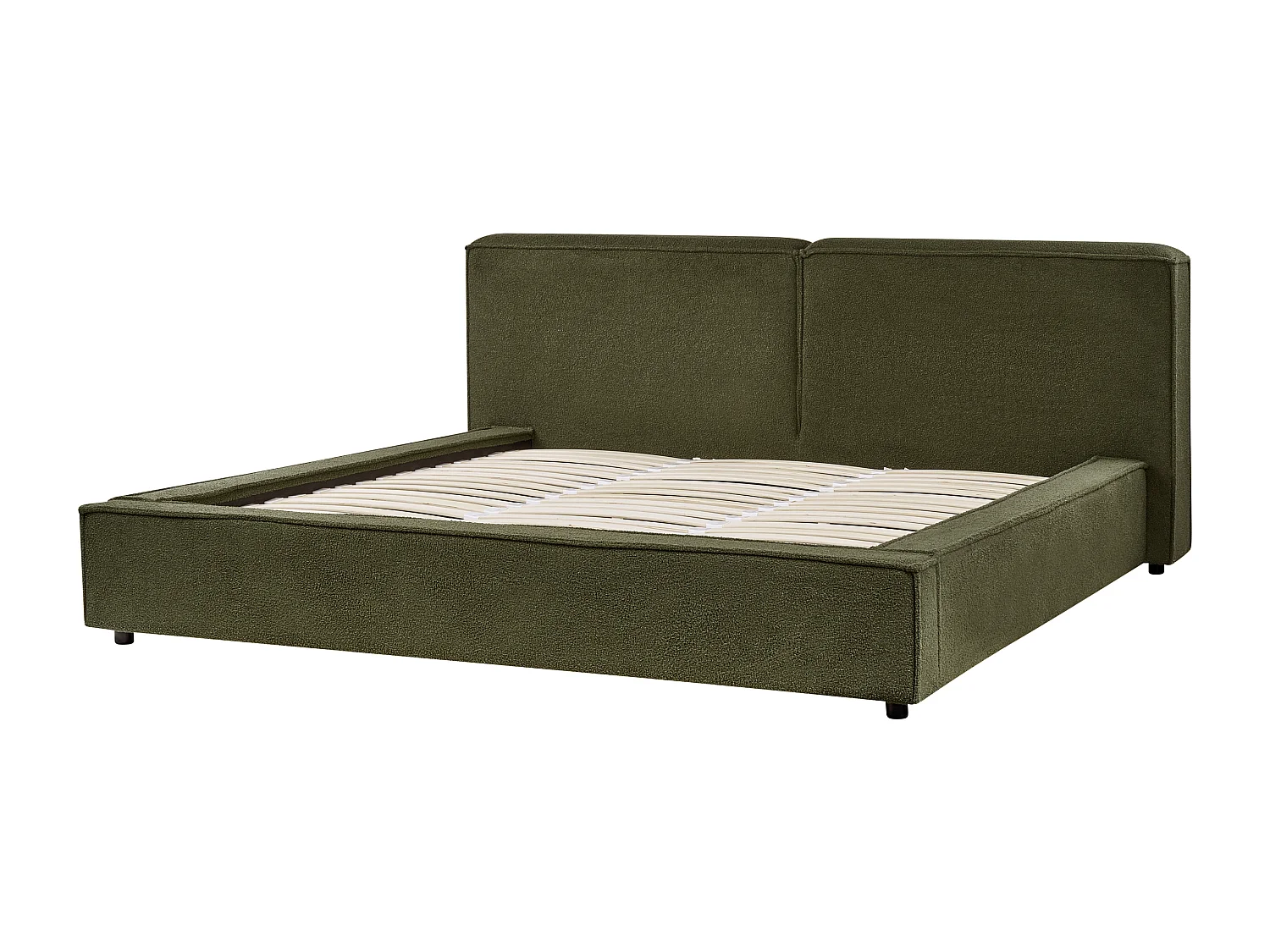 Bett mit Lattenrost Bouclé LINARDS 180 x 200 cm Dunkelgrün