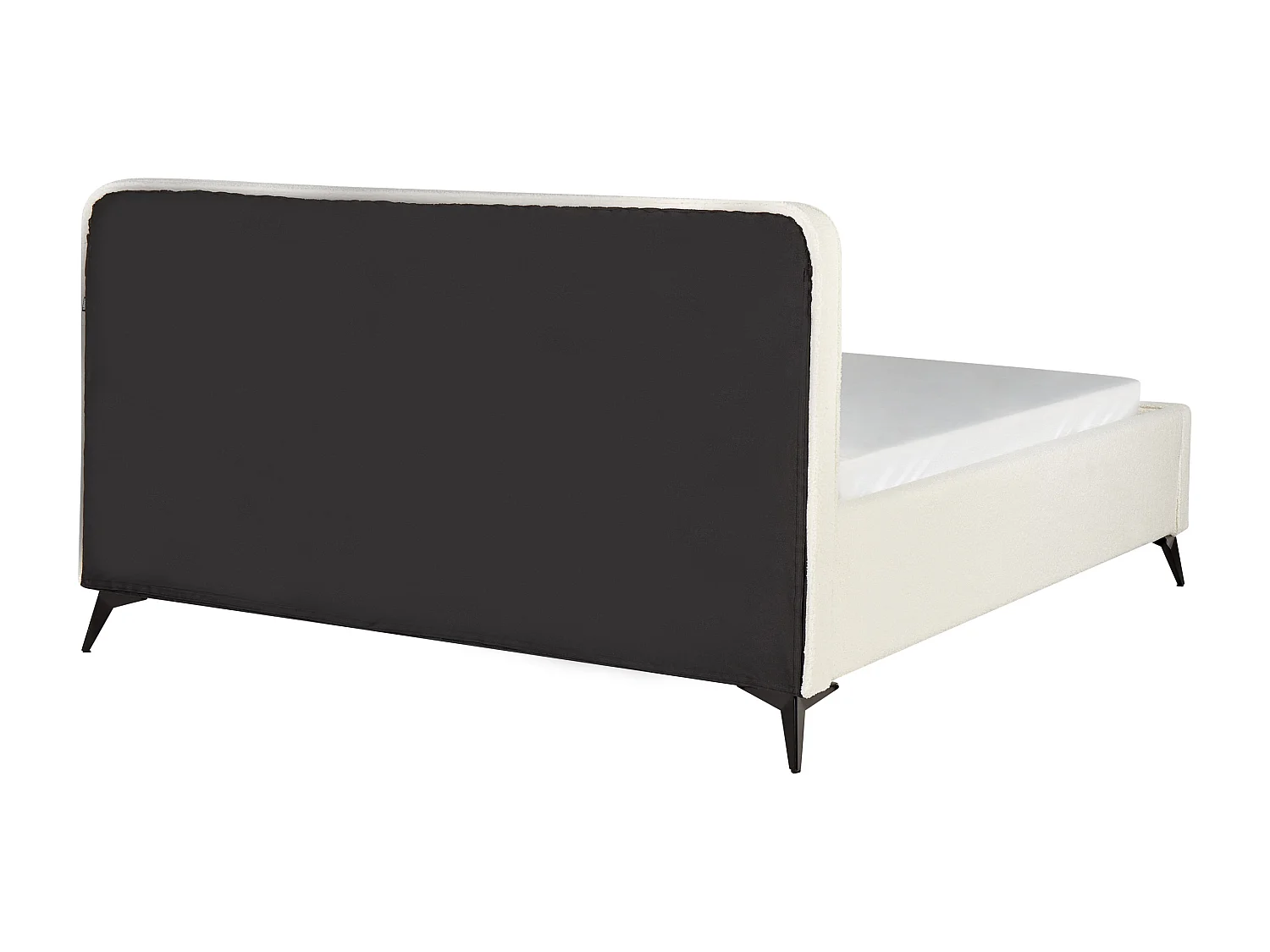 Bed Bouclé VALOGNES 180 x 200 cm Lichtbeige