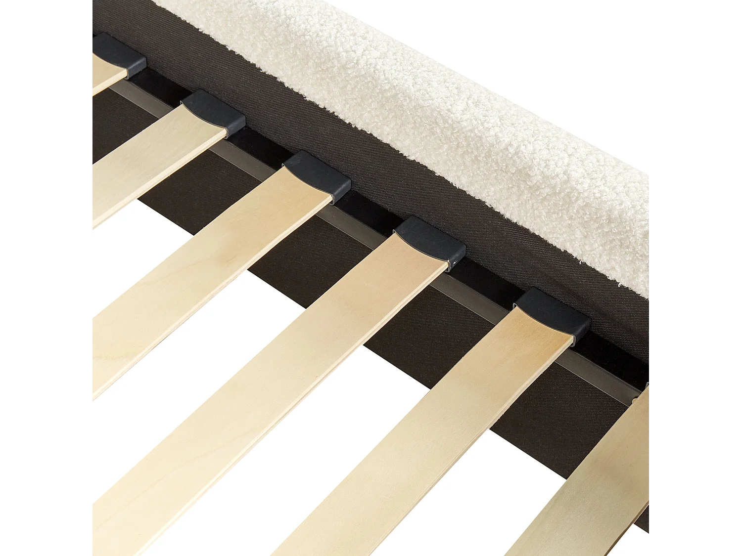 Bed Bouclé VALOGNES 180 x 200 cm Lichtbeige