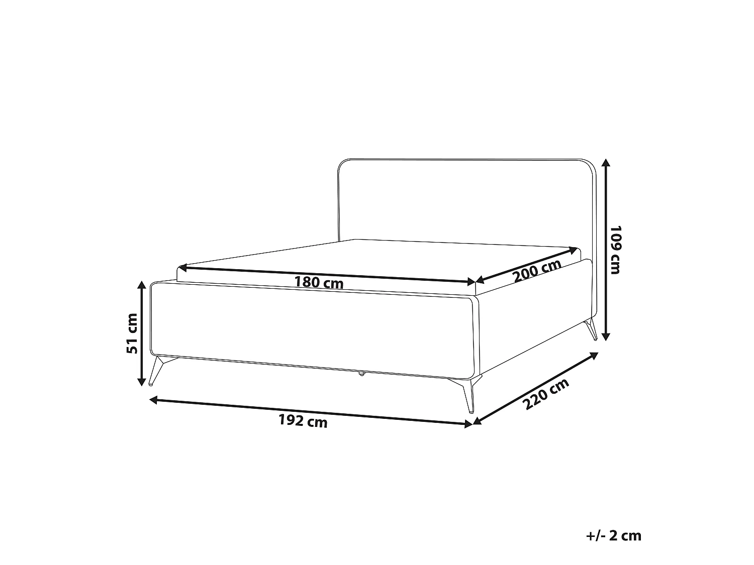 Lit avec sommier Bouclé VALOGNES 180 x 200 cm Blanc cassé