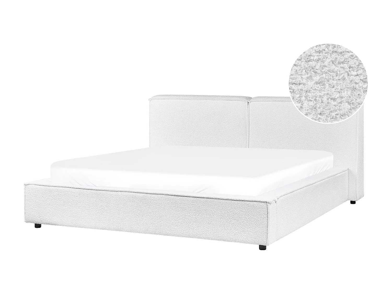 Cama Bouclé LINARDS 160 x 200 cm Blanco