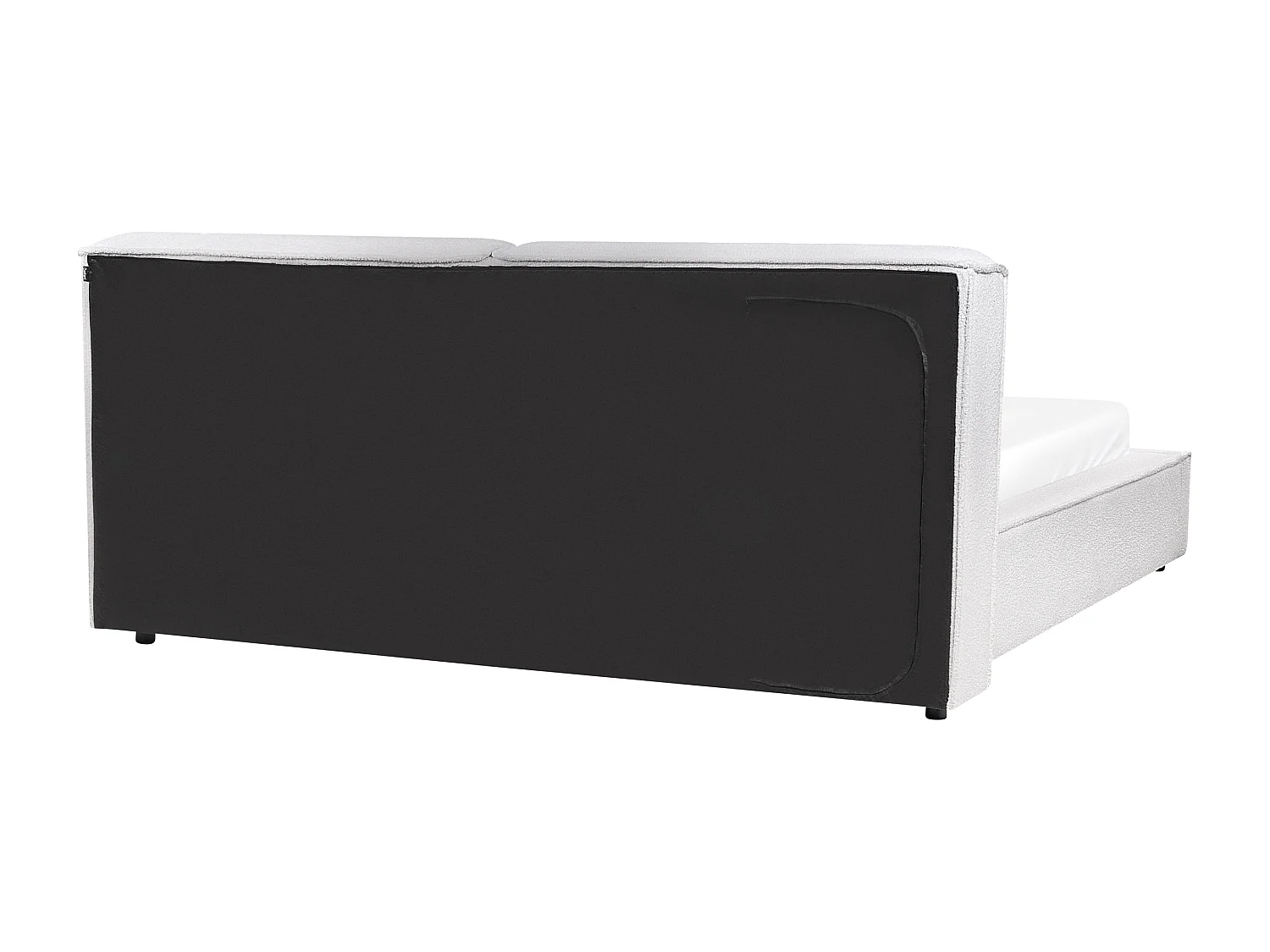 Letto Bouclé LINARDS 160 x 200 cm Bianco