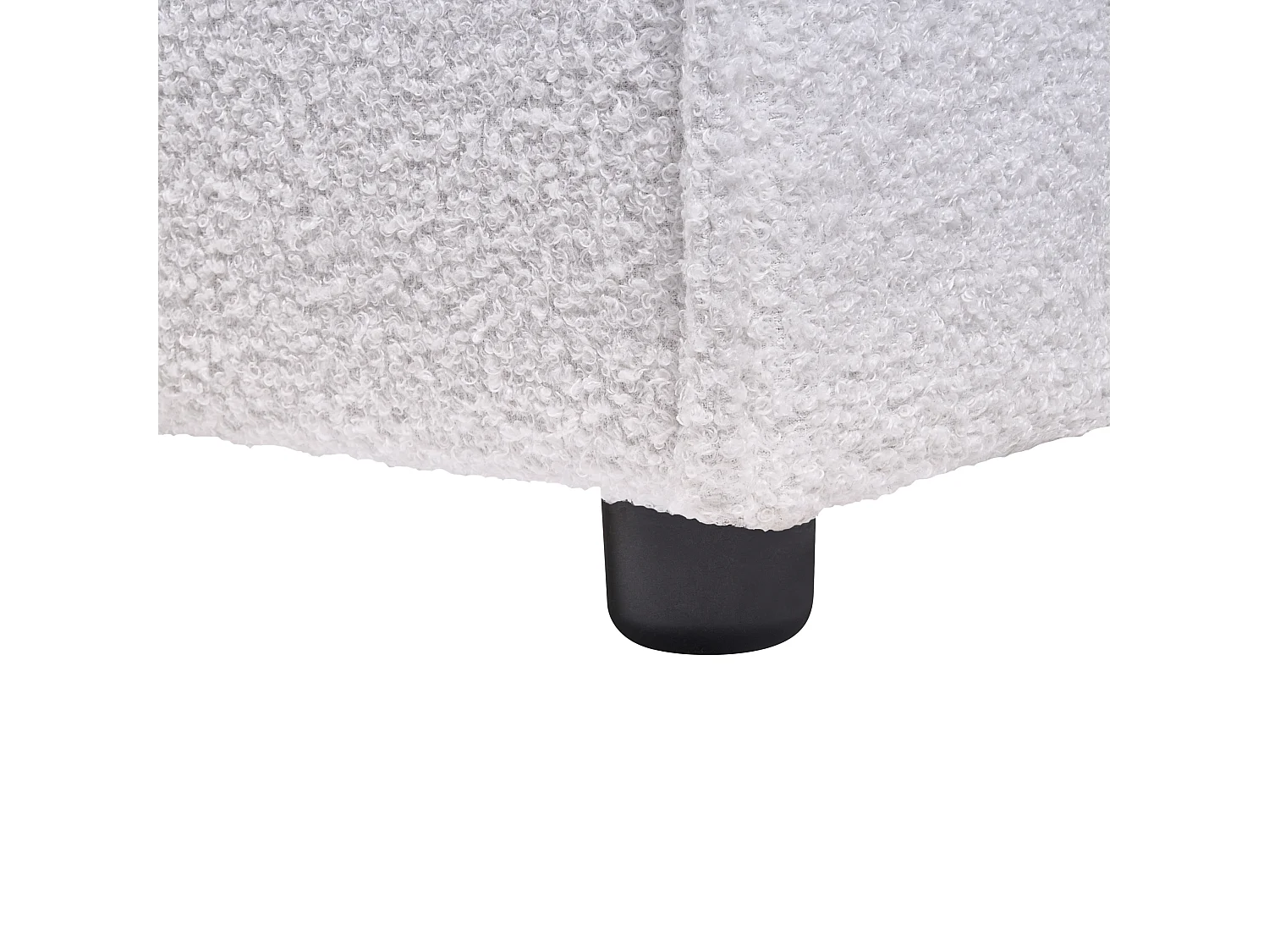 Letto Bouclé LINARDS 160 x 200 cm Bianco