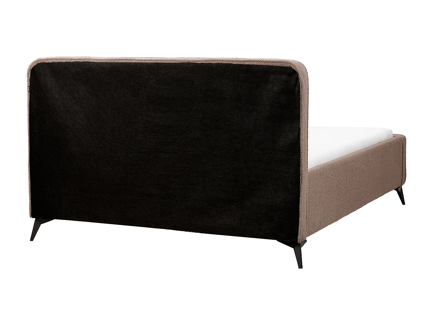 Lit avec sommier Bouclé VALOGNES 160 x 200 cm Marron