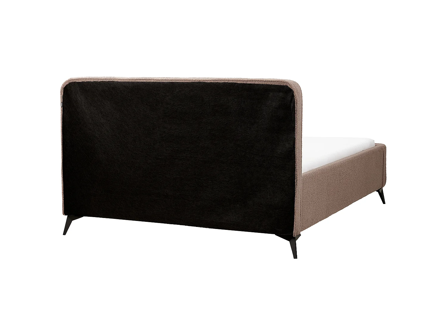 Lit avec sommier Bouclé VALOGNES 160 x 200 cm Marron