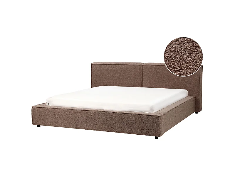 Lit avec sommier Bouclé LINARDS 180 x 200 cm Marron