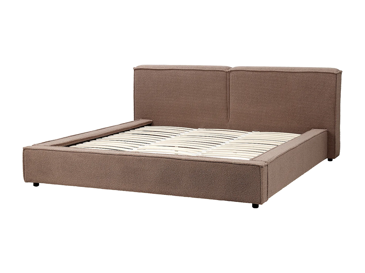 Lit avec sommier Bouclé LINARDS 180 x 200 cm Marron