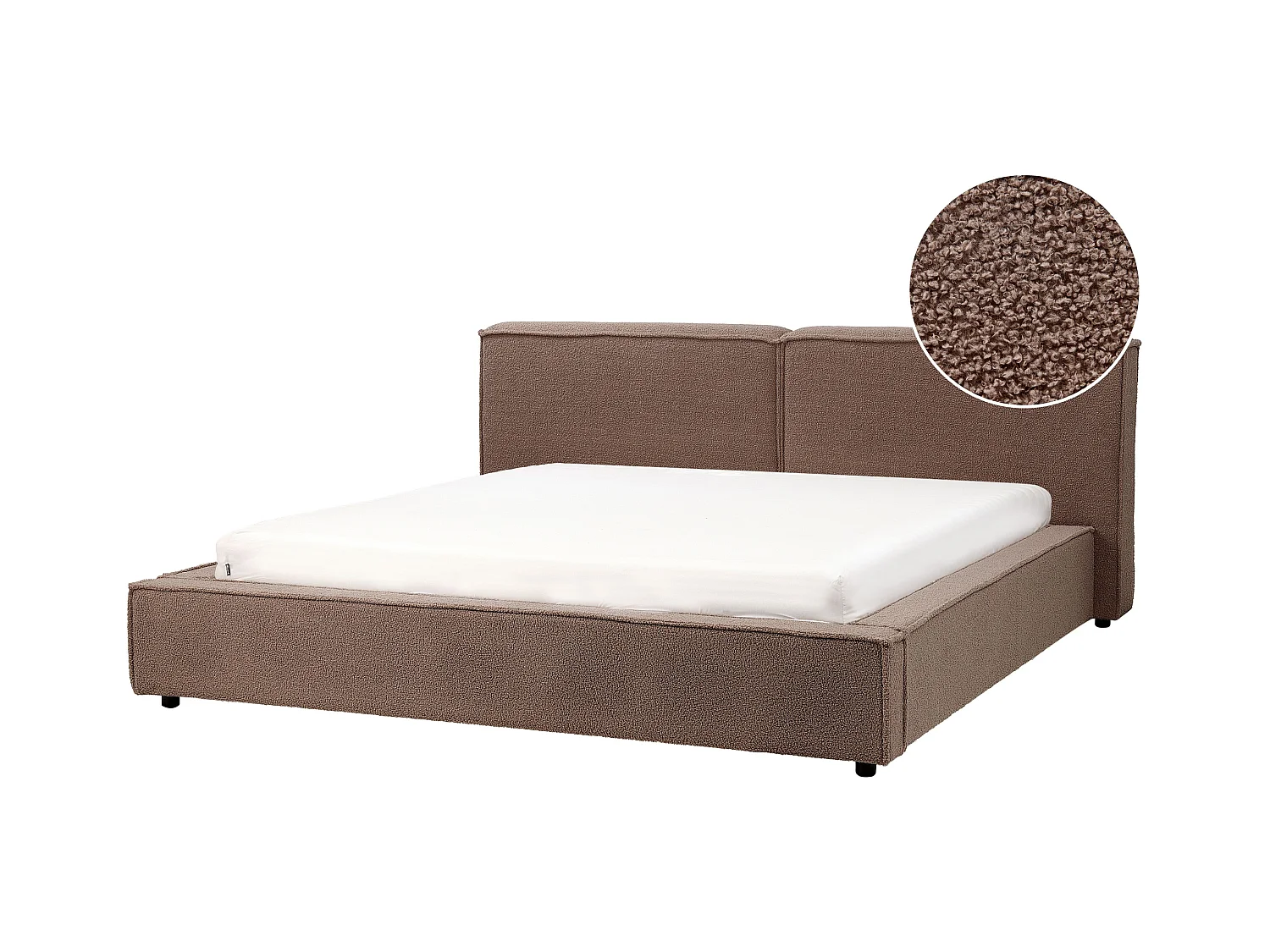 Lit avec sommier Bouclé LINARDS 180 x 200 cm Marron