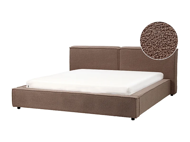 Cama Bouclé LINARDS 180 x 200 cm Marrón