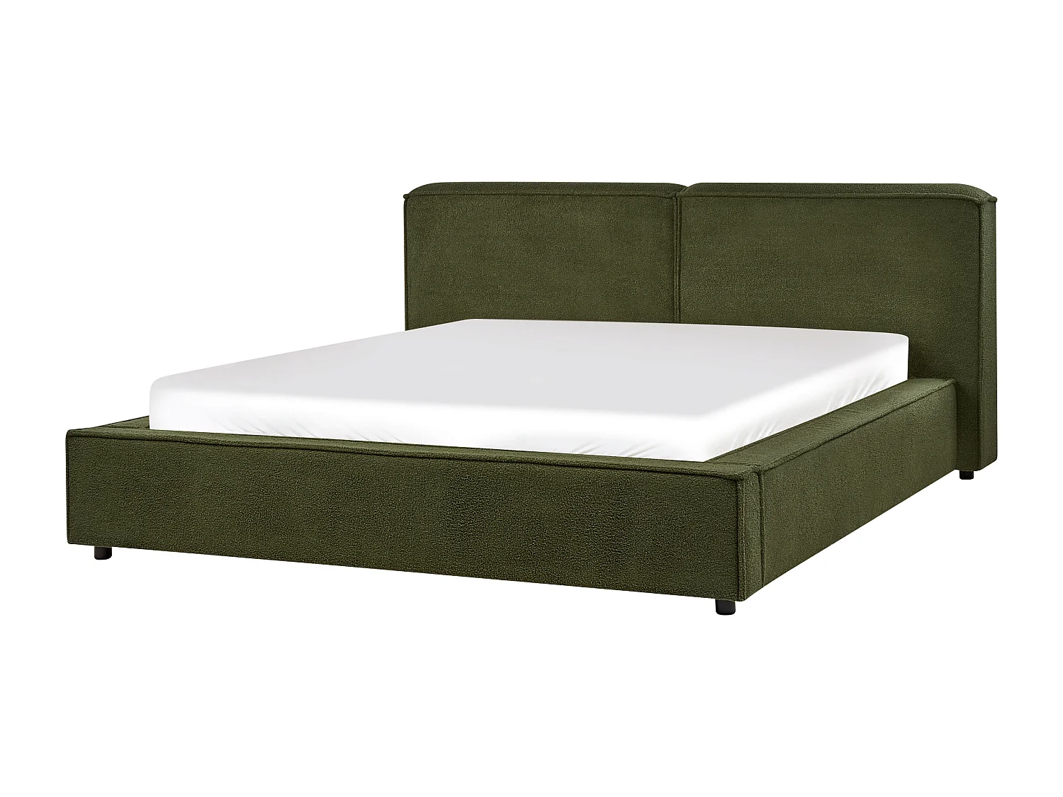 Lit avec sommier Bouclé LINARDS 160 x 200 cm Vert foncé