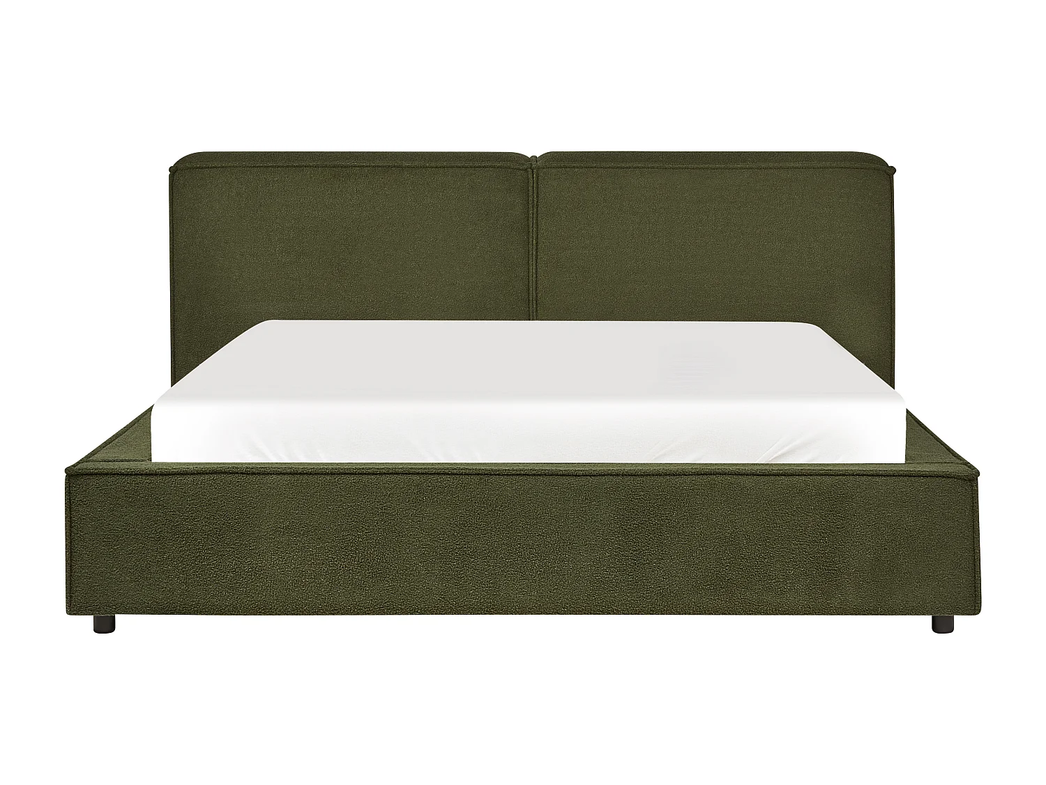 Letto Bouclé LINARDS 160 x 200 cm Verde scuro