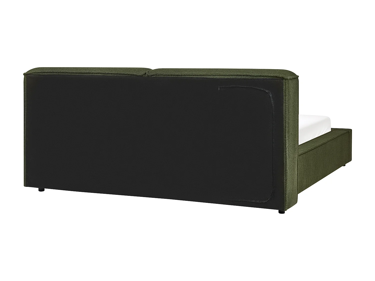 Letto Bouclé LINARDS 160 x 200 cm Verde scuro